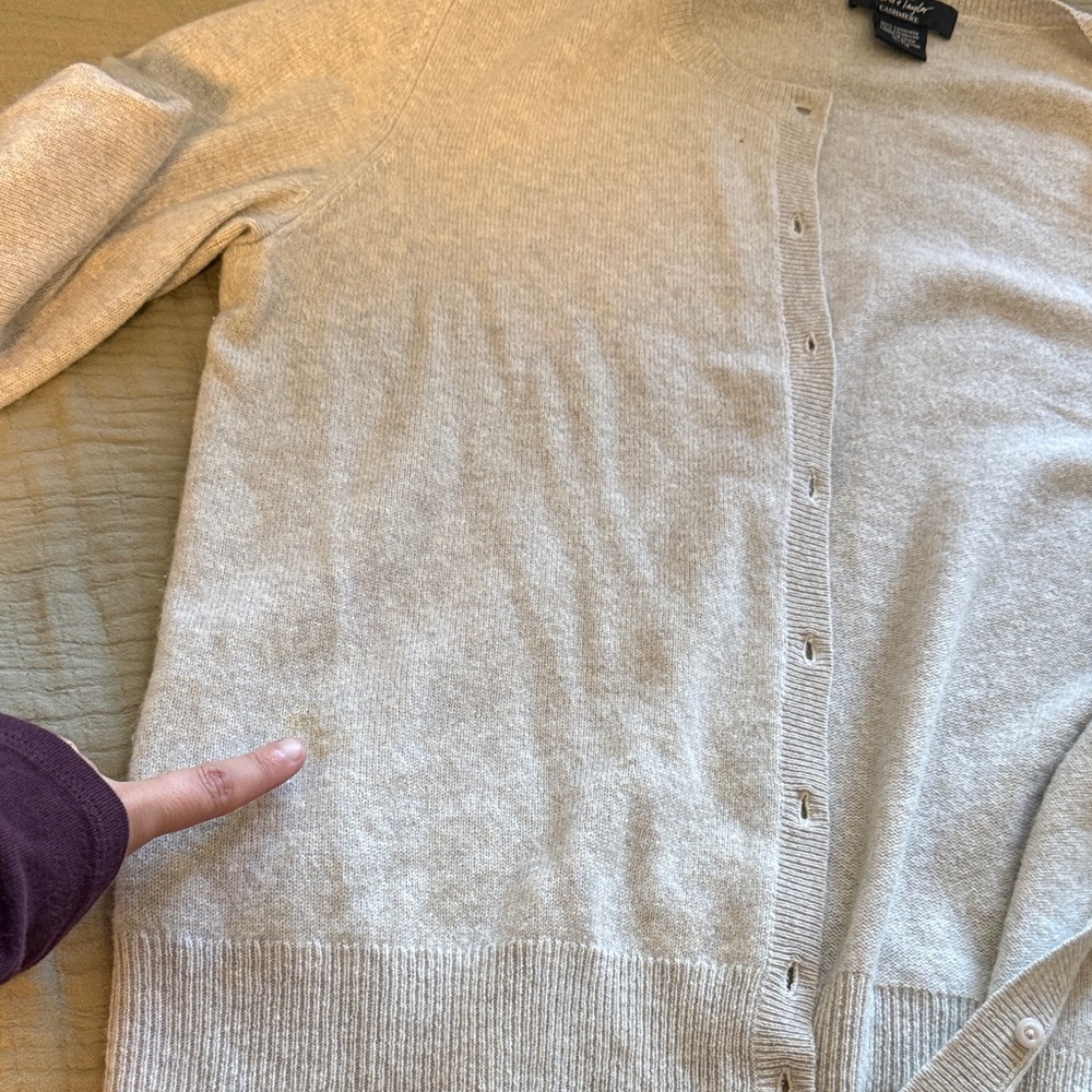 Lord & Taylor Soft Gray Button-Up Cardigan - Picture 6 of 6